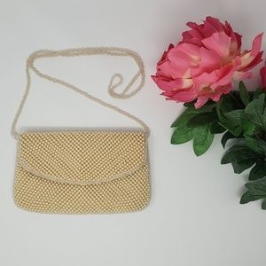 Vintage Faux pearl beaded evening bag